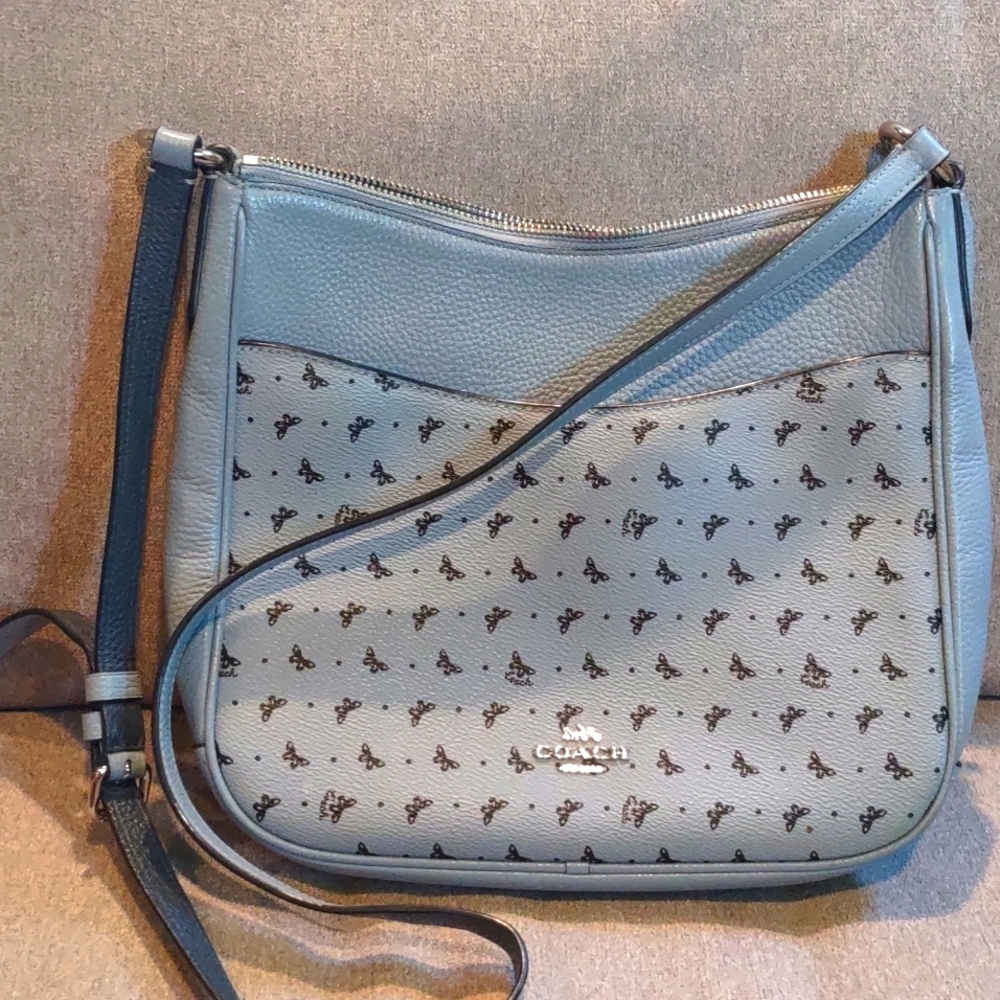 Coach A1979-67374 Chaise Butterfly Print Cornflower Blue Crossbody, Purse Bag